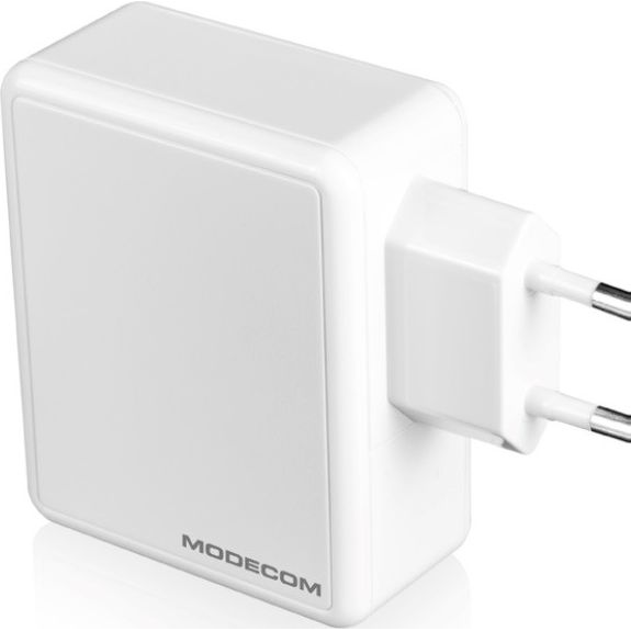 Зарядно за телефон, Modecom, USB-A/USB-C, Бързо зареждане, Бяло