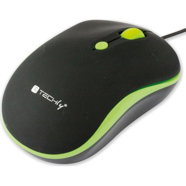 Techly IM 1600-WT-BG muis Kantoor Ambidextrous USB Type-A Optisch 1600 DPI