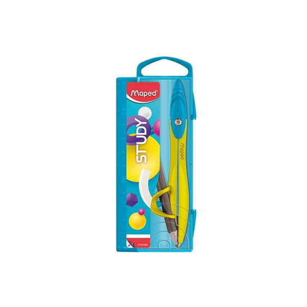 Линийка MAPED Study Pop, с адаптер, лилаво/жълто, 1 бр