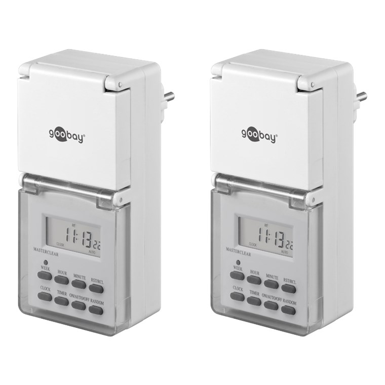 Goobay 55545 Időzítő kapcsolós aljzat (2 db/csomag) (55545)