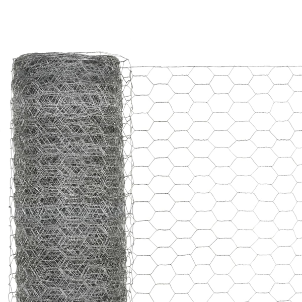 ezüst horganyzott acél csirkeháló drótkerítés 25 x 1,2 m