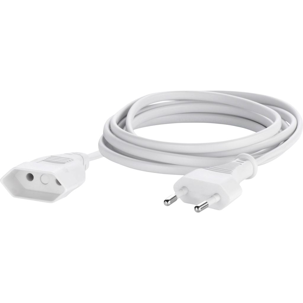 Sygonix SY-5042680 Áram Hosszabbítókábel Fehér 5.00 m (SY-5042680)