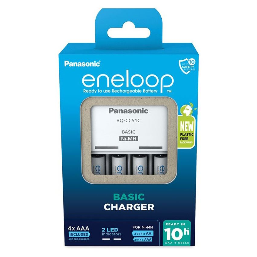 NABÍJEČKA PANASONIC BASIC + 4x AAA ENELOOP 800 mAh (K-KJ51MCD04E)