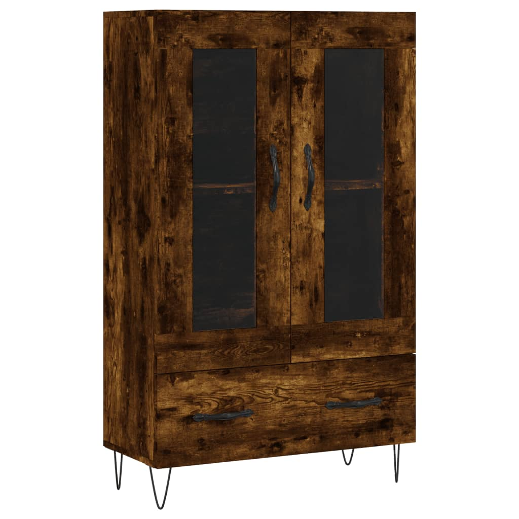 füstös tölgy színű szerelt fa magasszekrény 69,5 x 31 x 115 cm (828297)