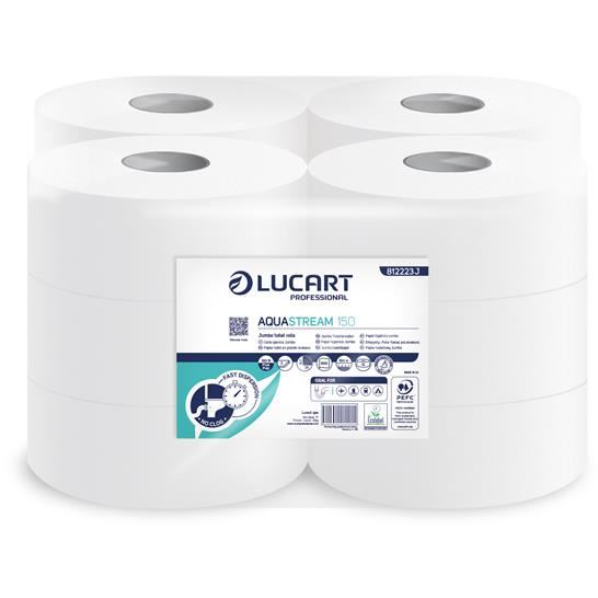 Lucart Aquastream 150 toalettpapír nagytekercses fehér (812223)