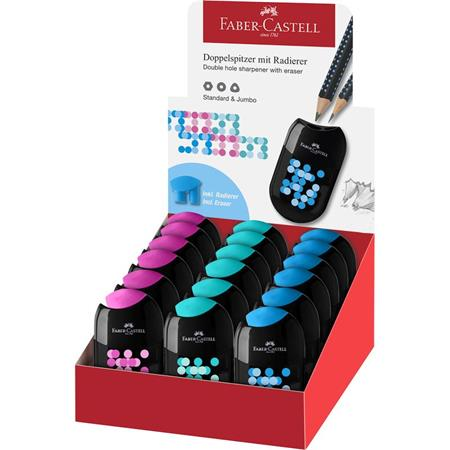 Ořezávátko ruční, s nádobkou Faber-Castell černé, modré, růžové