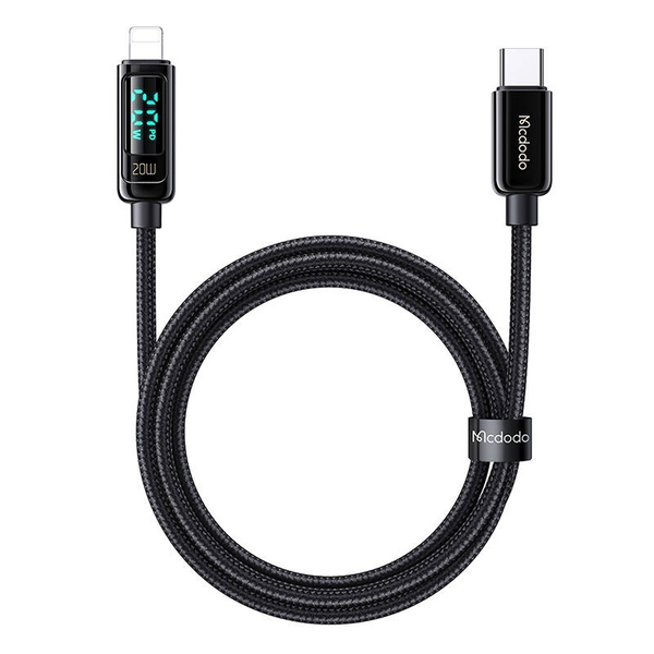Кабел за телефон Mcdodo, DIGITAL PRO USB-C, за iPhone, 20W 1,2 м, черен