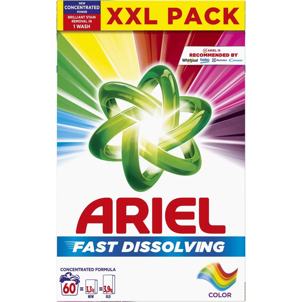 Prášek Na Barevné Prádlo Ariel Fast Dissolving Color 3,3kg 60praní