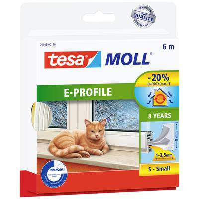 tesamoll Gummidichtung E-Profil 6m x 9mm weiß