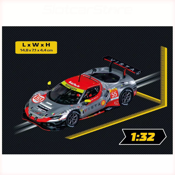 CARRERA-TOYS Evolution Ferrari 296 GT3 Vista AF Corse No 55 FIA WEC 2024 versenyautó