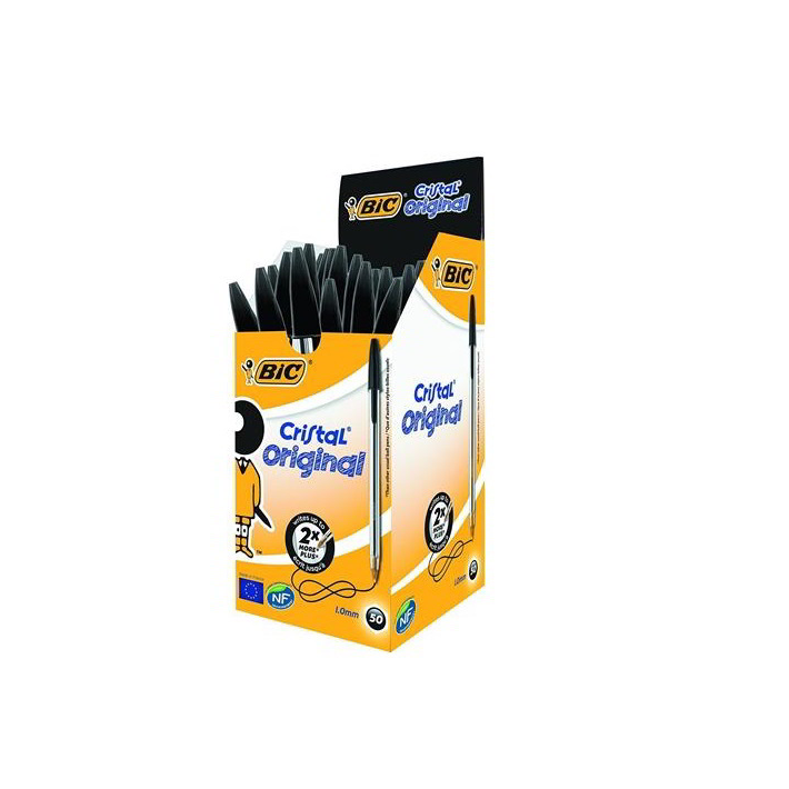 BIC Cristal Original Kupakos golyóstoll - 0,32mm / Fekete (50 darabos) (8373639)