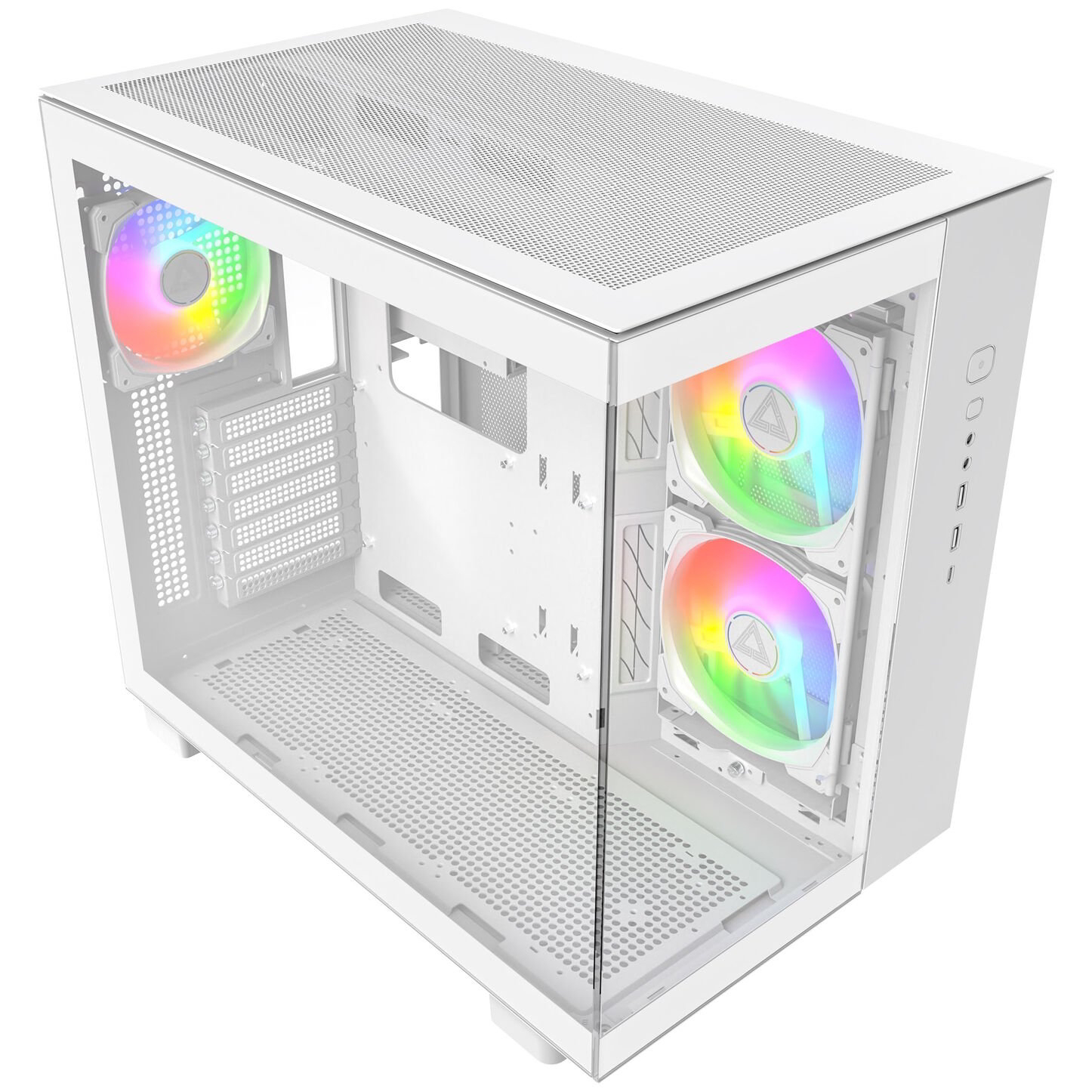 Montech KING 65 PRO Midi Torony Számítógépház + 2db 140mm + 1db 120mm ARGB ventilátor - Fehér (KING 65 PRO (W))