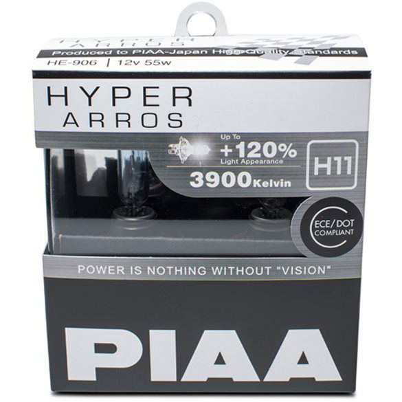 PIAA Hyper Arros 3900K H11 - 120 százalékkal fényesebb, világosabb fényhatás (HE-906)