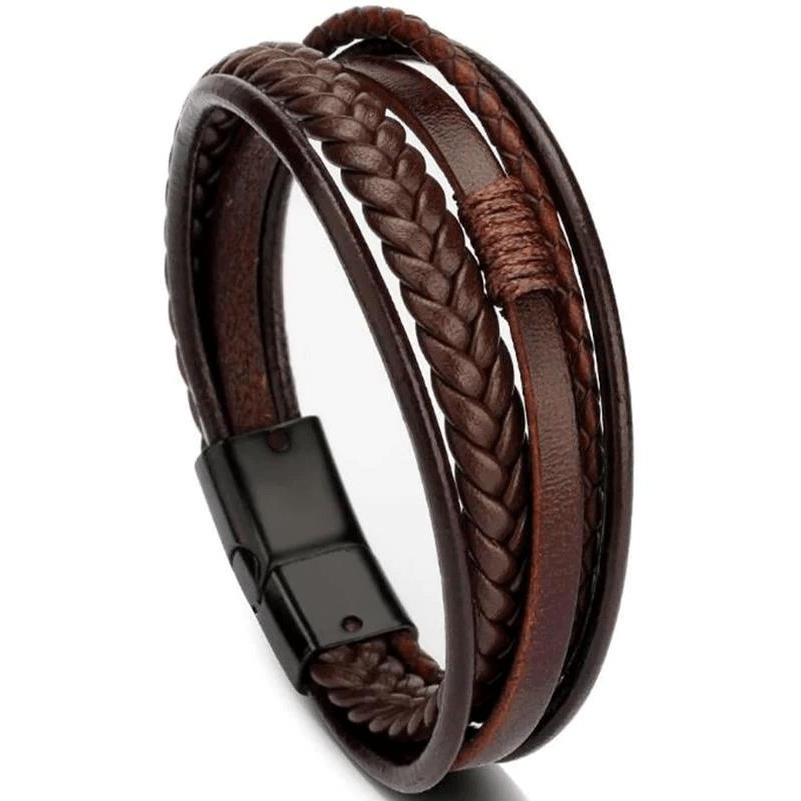 Predator Q1 A7004 bőr karkötő 25 cm - barna (20460)