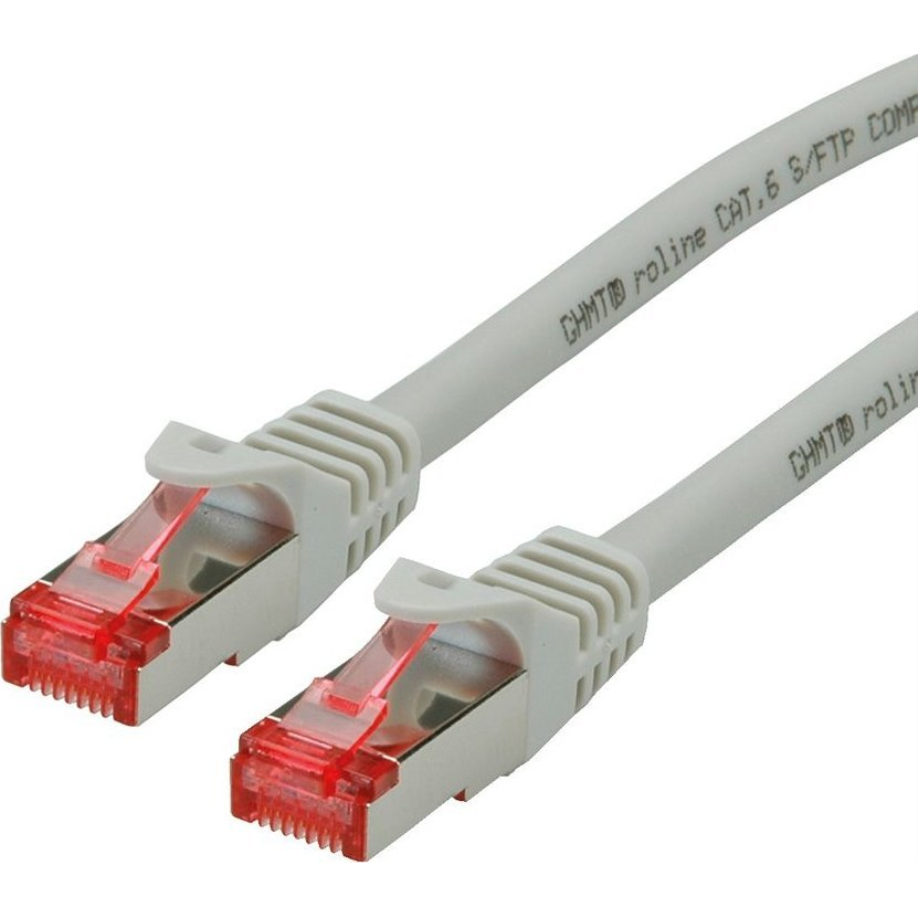 Roline 21.15.2604 RJ45 Hálózati kábel, patchkábel CAT 6 S/FTP 1.50 m Szürke Kettős árnyékolás, Halogénmentes, Lángálló 1 db (21.15.2604)