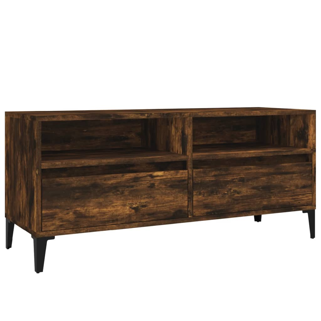 füstös tölgyszínű szerelt fa TV-szekrény 100x34,5x44,5 cm (831906)