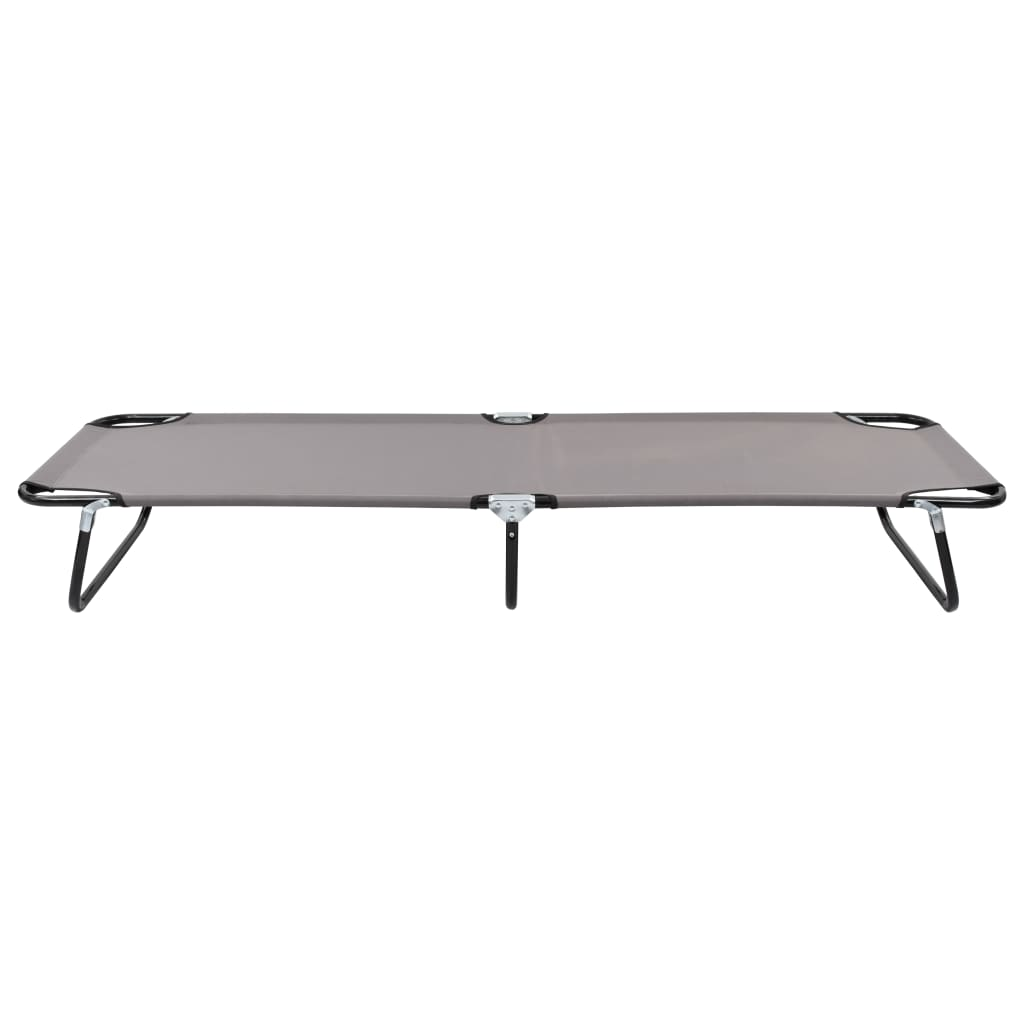 szürke összecsukható acél napozóágy (47757)