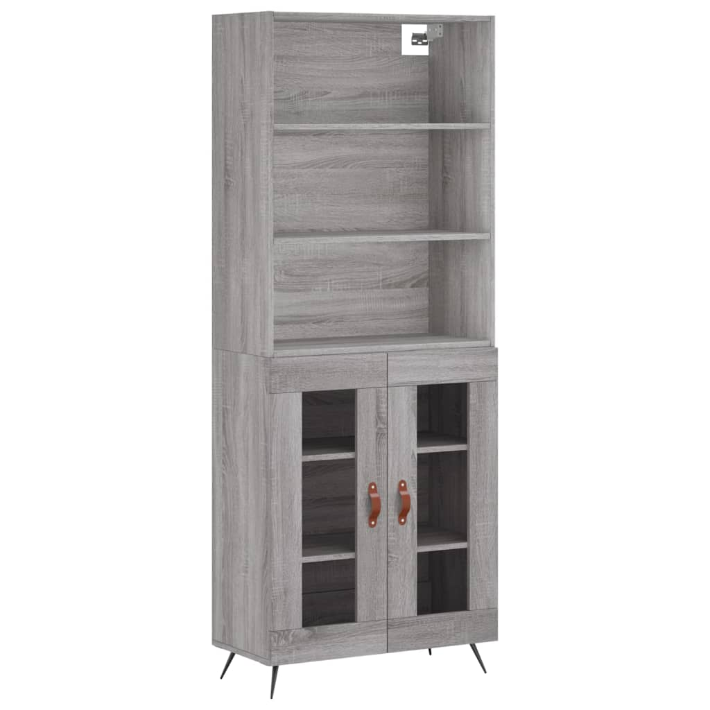 szürke sonoma szerelt fa magasszekrény 69,5 x 34 x 180 cm (3189291)