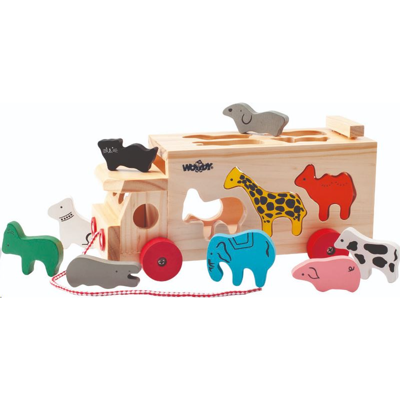 Woodyland Fa formaválogató teherautó állatokkal (91199) (91199)
