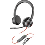 HP Poly Blackwire 8225 Stereo USB-C Headset +USB-C/A Adapter Жичен Лента за глава Офис/Център за обаждания UBS тип C Черен
