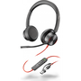 HP Poly Blackwire 8225 Stereo USB-C Headset +USB-C/A Adapter Жичен Лента за глава Офис/Център за обаждания UBS тип C Черен