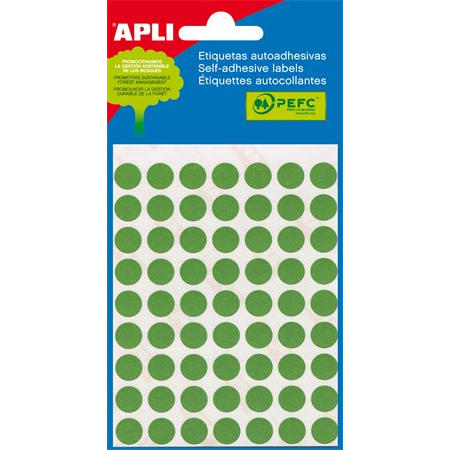 Apli 8mm kör Etikett kézzel írható színes 288 etikett/csomag Zöld (2047)