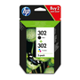 HP 302 2-pack Black/Tri-colour Original Ink Cartridges atramentová náplň 2 kusov Originál Štandardná výťažnosť Čierna, Azúrová, Purpurová, Žltá