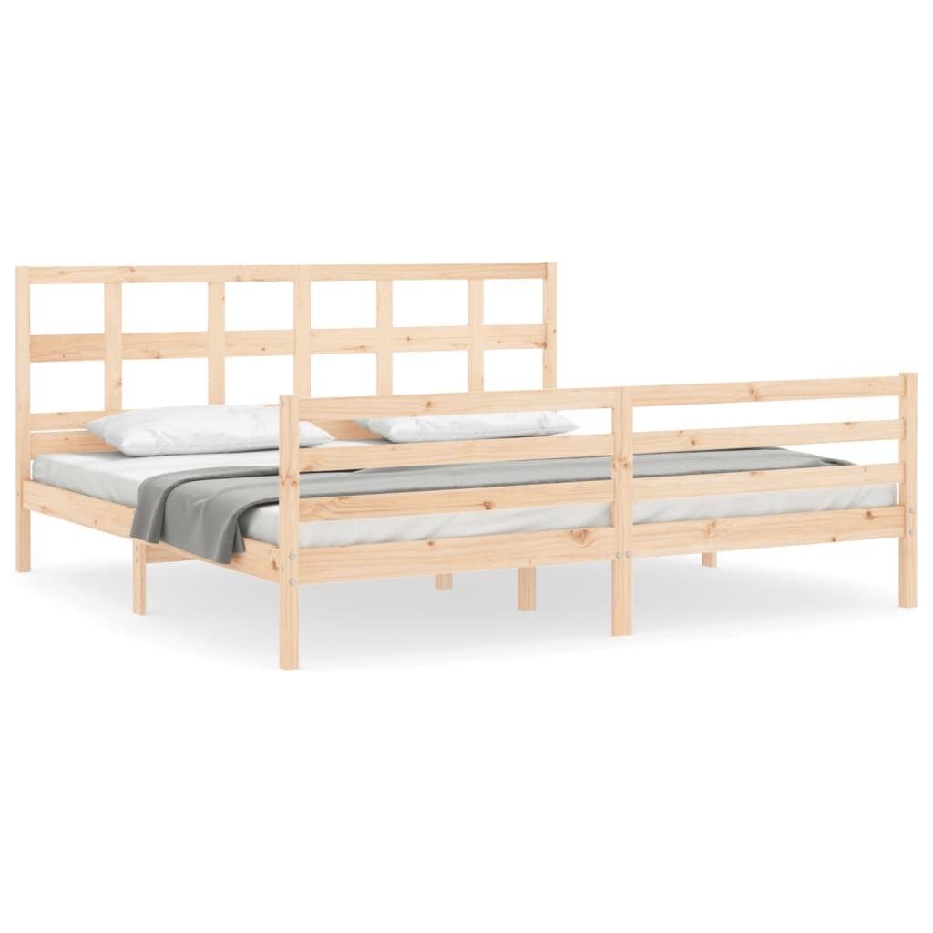 tömör fa ágykeret fejtámlával Super King Size (3194846)