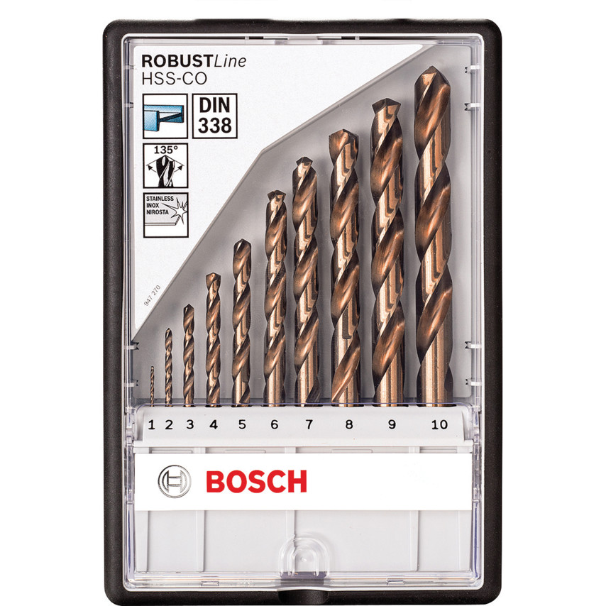 Bosch HSS-Co Robust Line Fémfúró készlet (10 db/csomag) (2607019925)