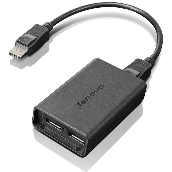 Lenovo DisplayPort to Dual-DisplayPort Monitor Cable USB A Sort