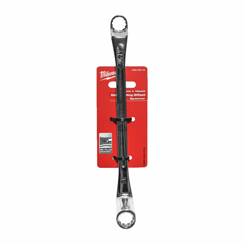 Duplafalú csillag-villás kulcs 14 x 15 mm hajlított 75° MILWAUKEE (4932492744)