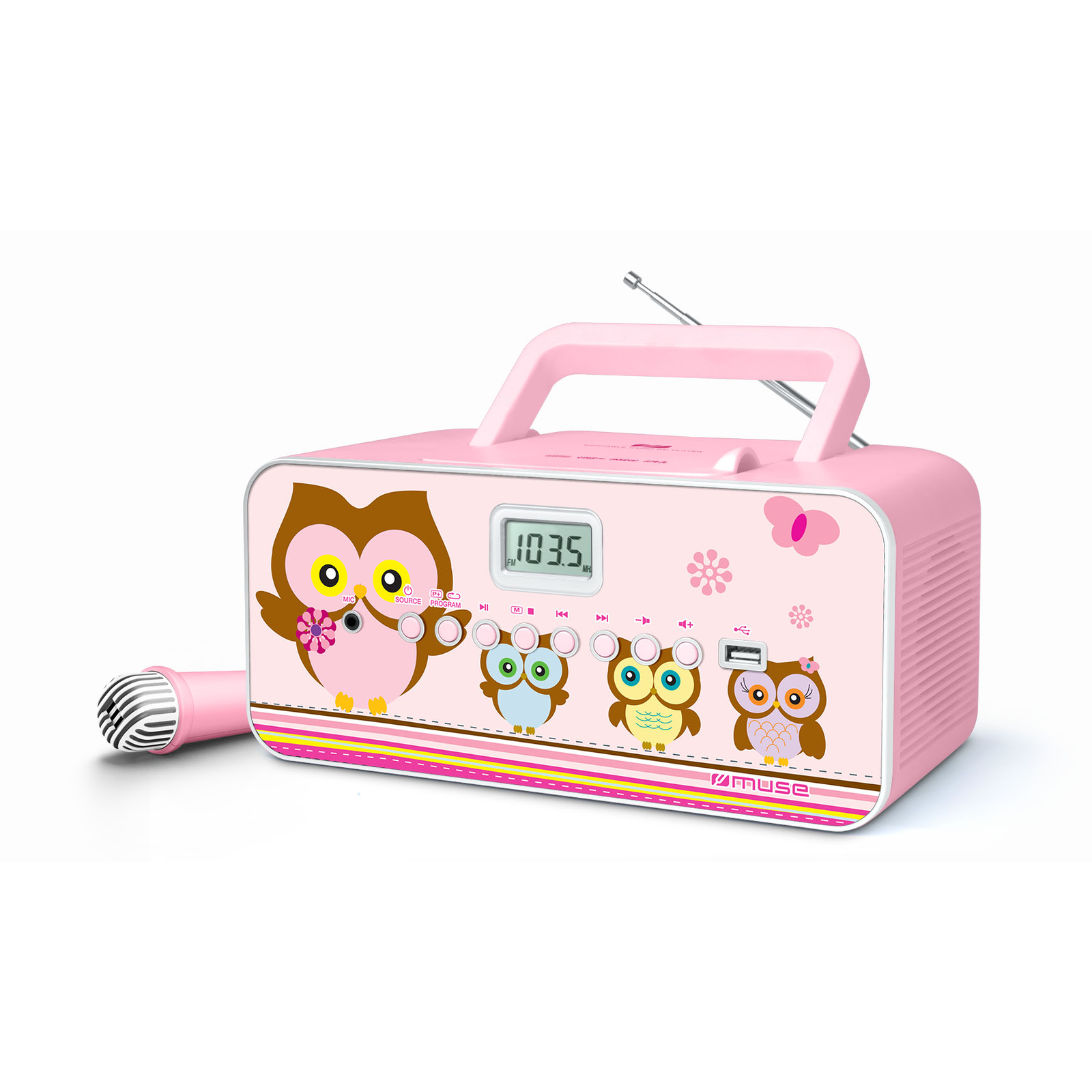 Muse M-29KP CD lejátszó + Mikrofon - Rózsaszín (M-29KP)