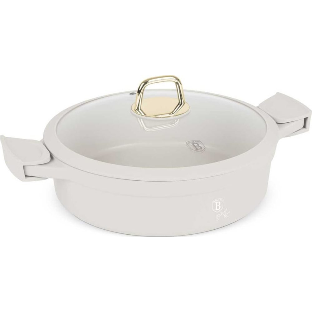 BerlingerHaus BH/7785 Sahara Collection Alacsony Lábas - Fedővel, 3,8 L, Öntött Alumínium, Matt Krém (BH-7785)