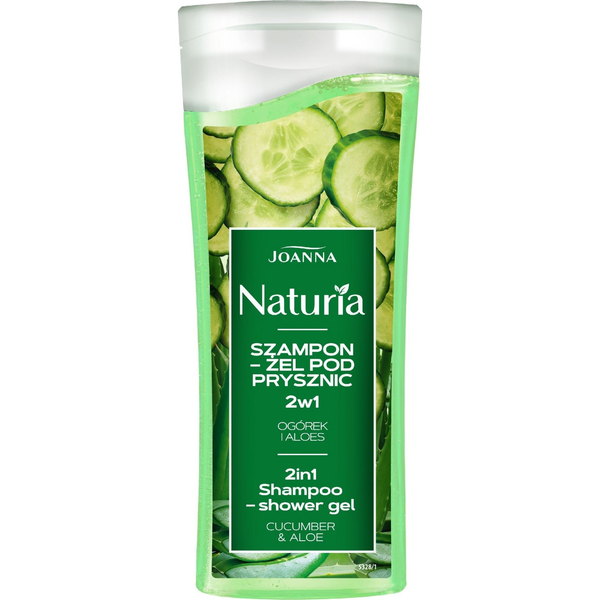  Joanna JOANNA Naturia Szampon-Żel pod prysznic 2w1 - Ogórek i Aloes 100ml