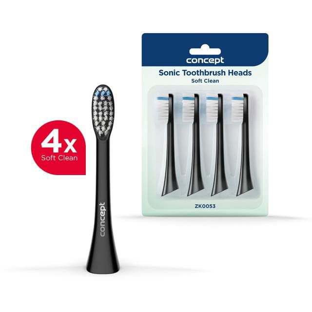Concept ZK0053 pótfej PERFECT SMILE ZK500x Soft Clean, elektromos fogkeféhez, 4db, fekete (ZK0053)