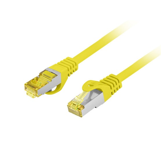 Patchcord Lanberg S/FTP 6a RJ45 / RJ45 0,25 m žlutý
