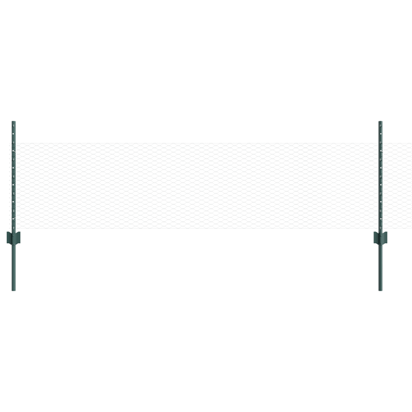 Kerti kerítés szett 2 db Zöld PVC-bevonatos acél 25 x 0.5 m