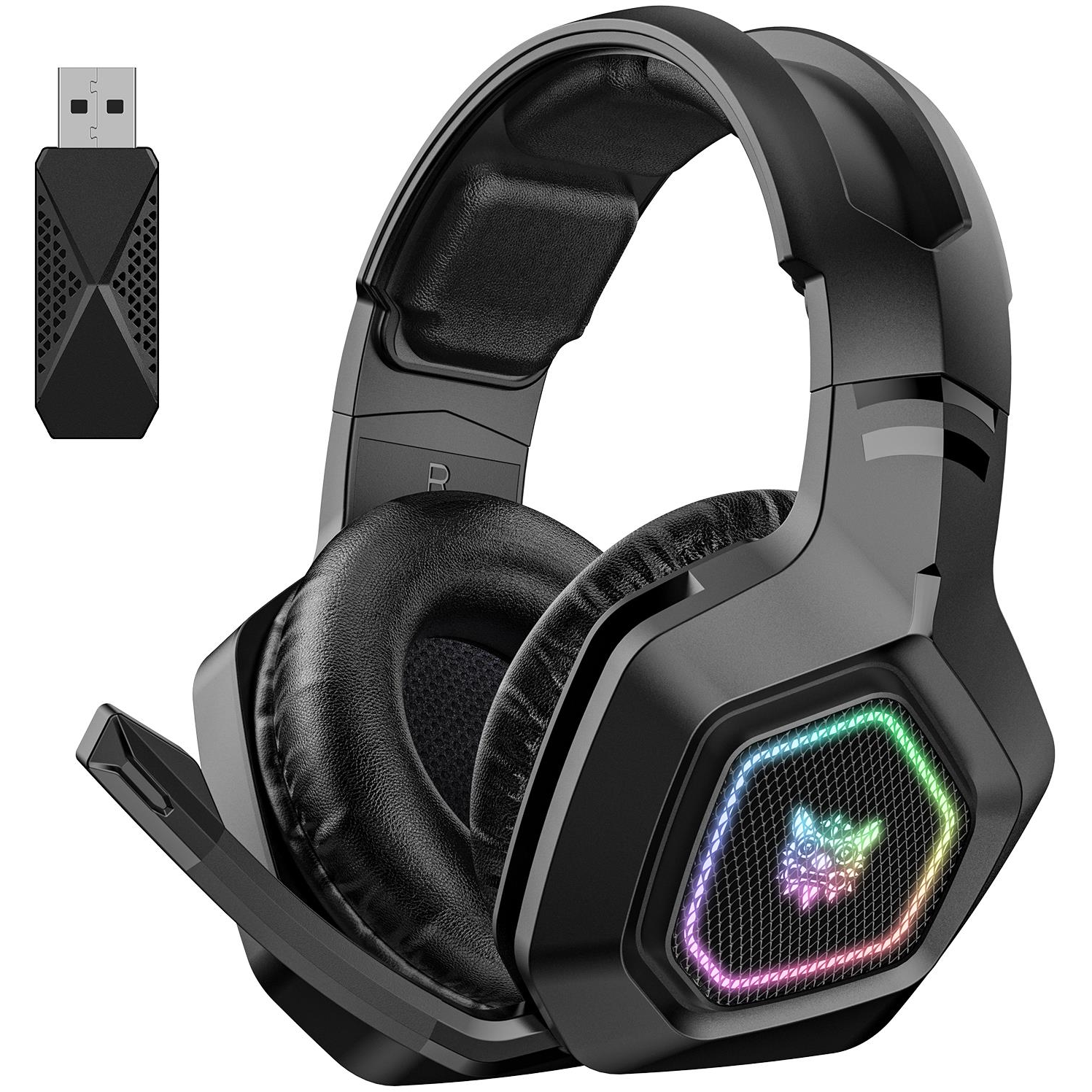 ONIKUMA B100 BEZDRÔTOVÉ HERNÉ SLÚCHADLÁ DO UŠÍ BT 5.3 RGB 2.4 GHZ (ON-B100-BK)