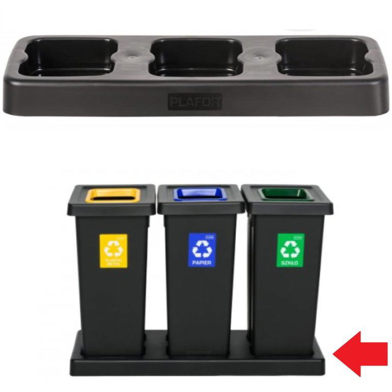 Igotrend, 824001 UH FIT BIN emelvény, 3 × 75 l - fekete (5907749918243)