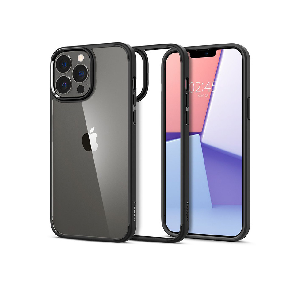 Apple iPhone 13 Pro Max ütésálló hátlap - Spigen Ultra Hybrid - fekete/átlátszó (SP0134)