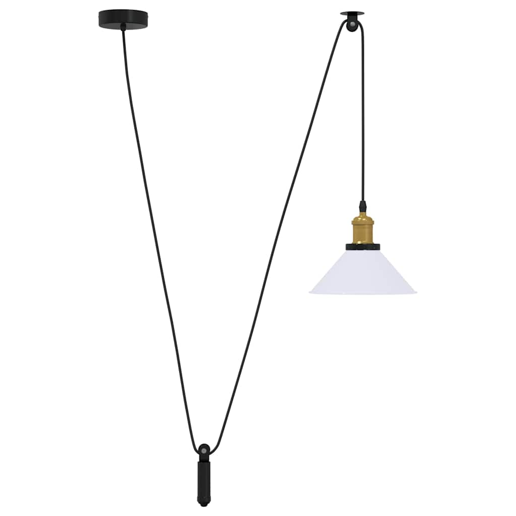 függőlámpa Magassága állítható E27 fényes fehér Ø 22 cm fém (4103450)