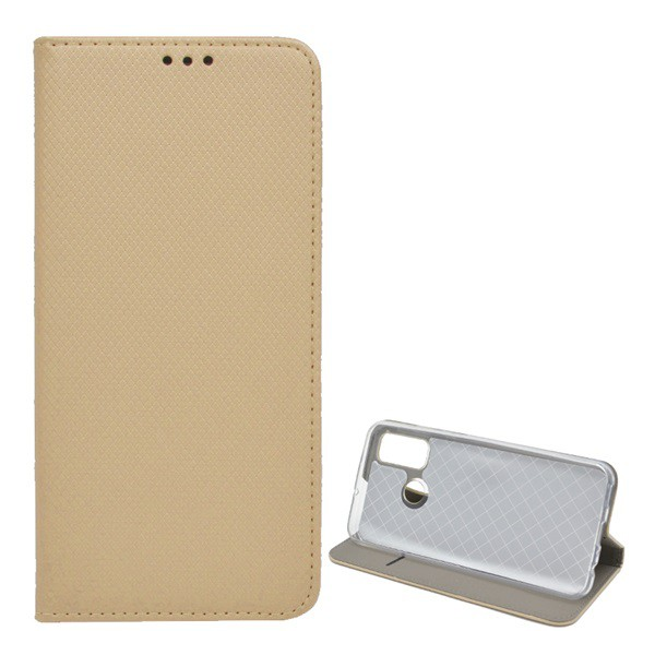 Tok álló, bőr hatású (FLIP, oldalra nyíló, asztali tartó funkció, rombusz minta) ARANY [Huawei P Smart (2020)] (5996457977512)