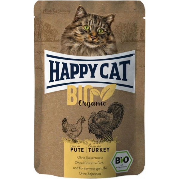 Happy Cat Bio Organic Alutasakos Eledel - Baromfi És Pulyka  85 G