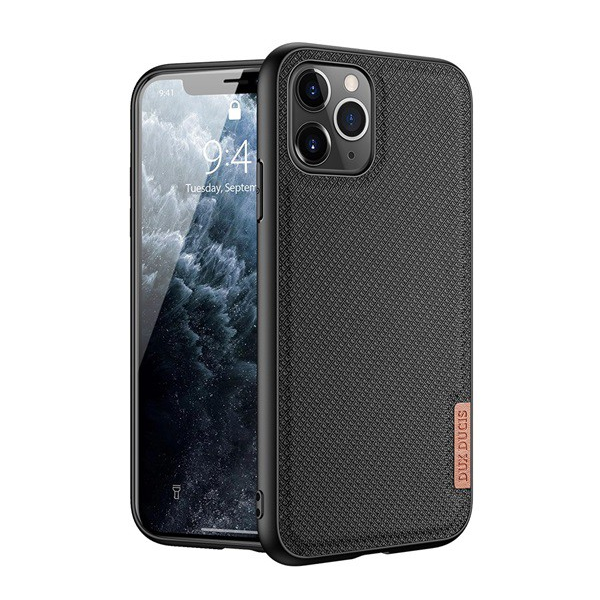 DUX DUCIS FINO szilikon telefonvédő (műanyag belső, közepesen ütésálló, rács minta) FEKETE [Apple iPhone 11 Pro Max] (5996591034966)
