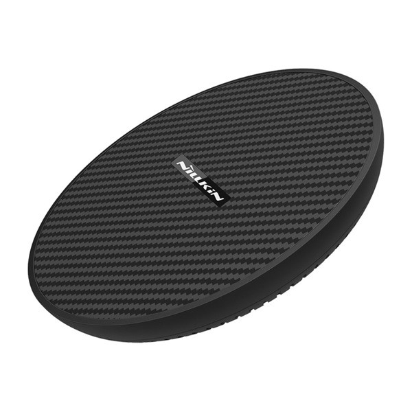 Станция за мрежово зареждане Nillkin, 15 W, безжично зареждане, Qi Wireless, поддръжка за бързо зареждане, въглероден модел, черен