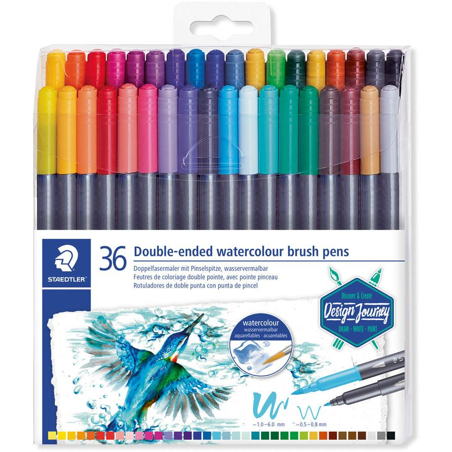 Staedtler Marsgraphic Duo 0.5-0.8/1.0-6.0mm Kétvégű ecsetirón készlet - Vegyes színek (36 db) (3001 TB36)