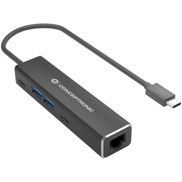 Conceptronic ABBY13B φορητός σταθμός σύνδεσης & προσομοιωτής θύρας Καλωδιωμένος (Ενσύρματος) USB 3.2 Gen 1 (3.1 Gen 1) Type-C Γκρι