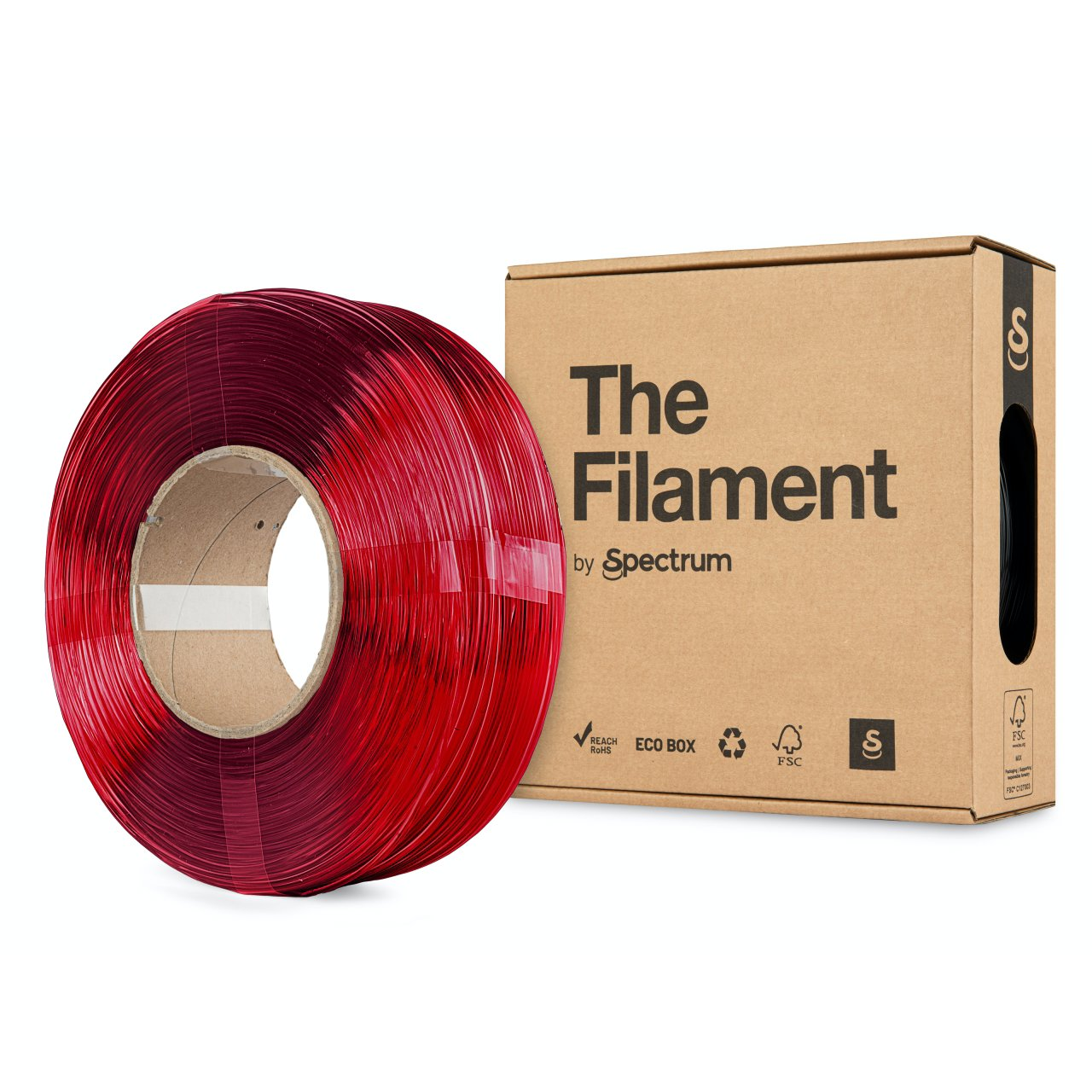The Filament ReFill PETG 1,75mm Transparent Red 1kg (TF-24069)