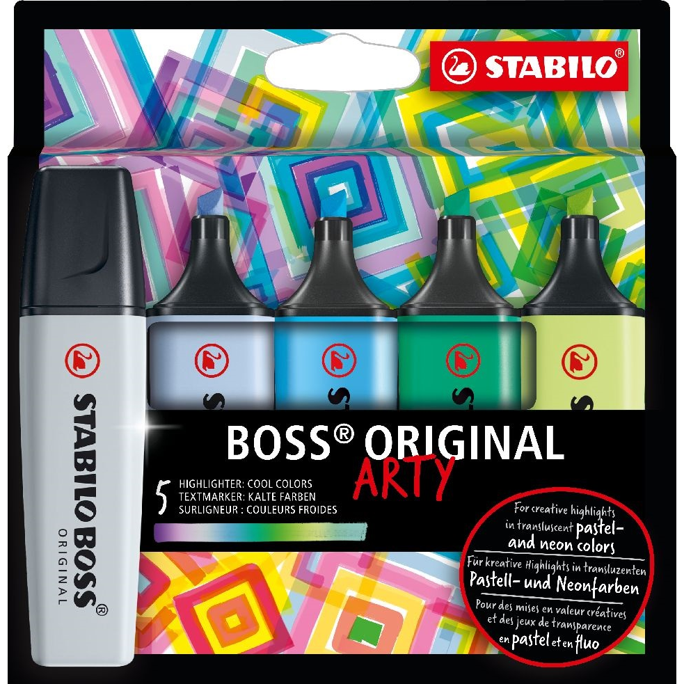 STABILO BOSS ORIGINAL szövegkiemelő 5 dB Vésőhegyű Többszínű (70/5-02-2-20)