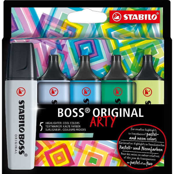 STABILO BOSS ORIGINAL zvýrazňovač 5 kusov Hrot dláta Viacfarebný